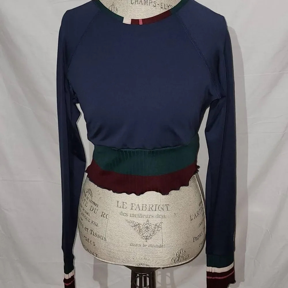 Free People Movement Womens‎ Navy Blue Pep In Your Step Long Sleeve Shirt XS